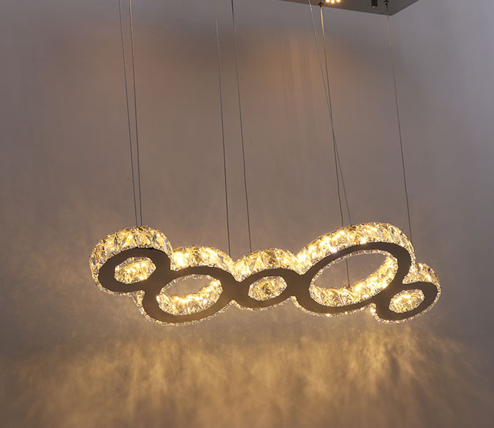 Modern Round Hanging Light With Crystal