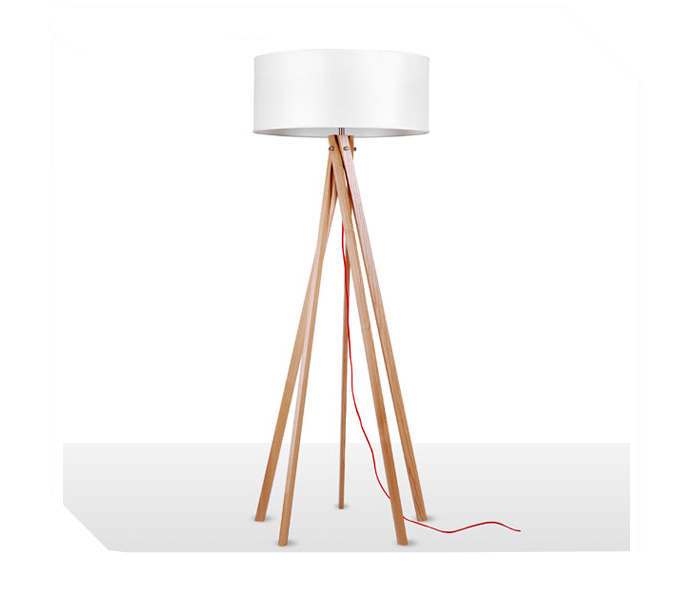 Simple Modern Floor Lamp with Ash Wooden 