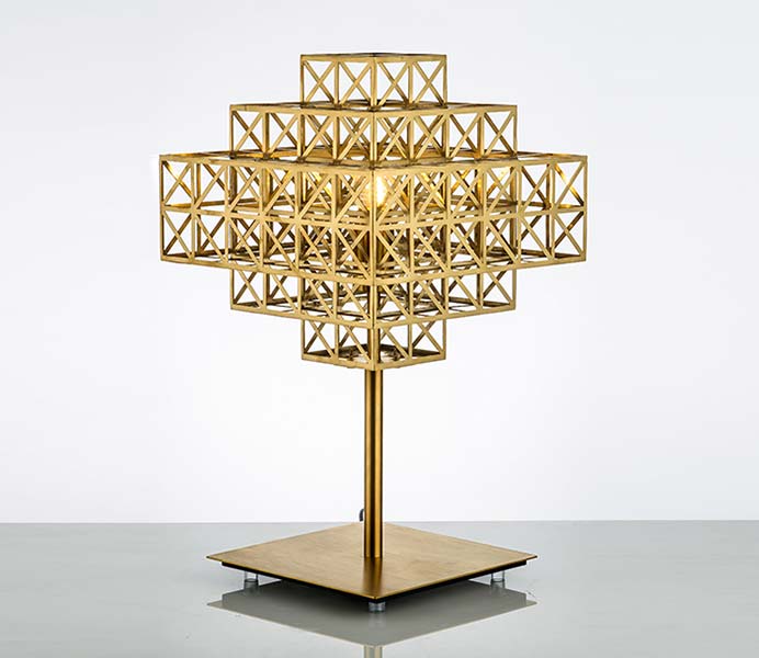 Creative Gold Cage Table Lamp with Stainless Steel 