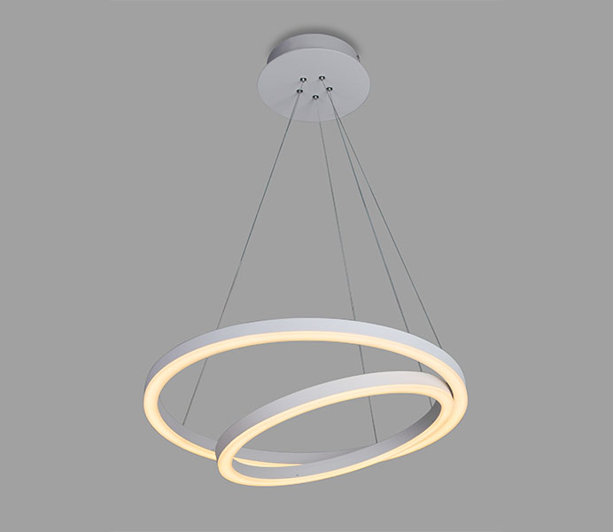 Modern Acrylic Pendant Lamp with Two Rings