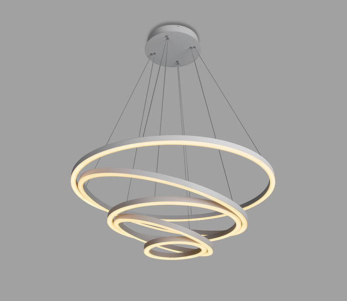 Modern Acrylic Pendant Lamp with Two Rings