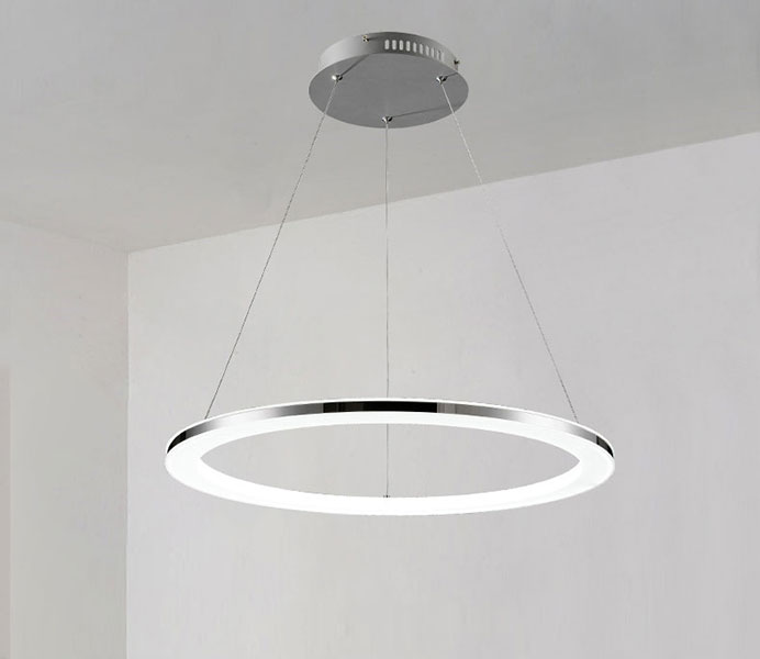 Modern White One Ring Acrylic Light, Circular Pendant Light Fixture