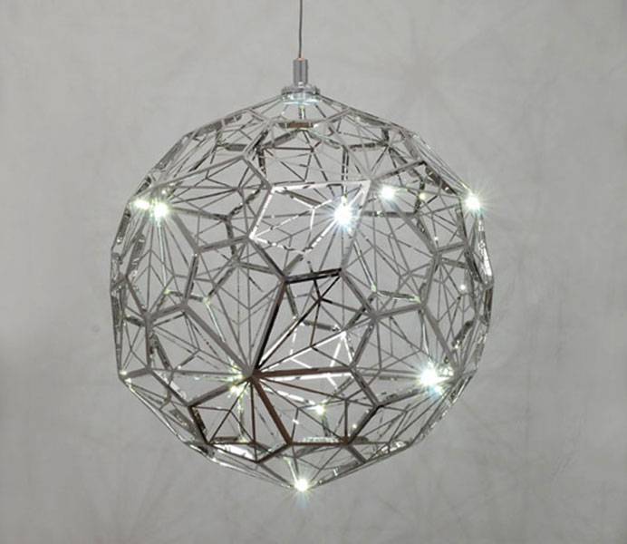 Chrome Pendant Lights with Beautiful Pattern Shadow