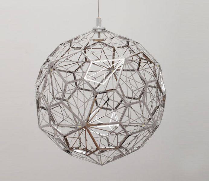 Chrome Pendant Lights with Beautiful Pattern Shadow