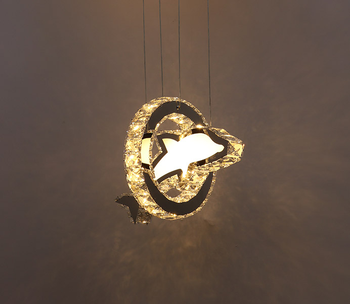 Modern K9 Crystal Dolphin Chandelier Light for Kids Room