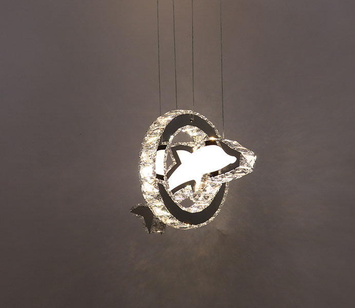 Modern K9 Crystal Dolphin Chandelier Light for Kids Room