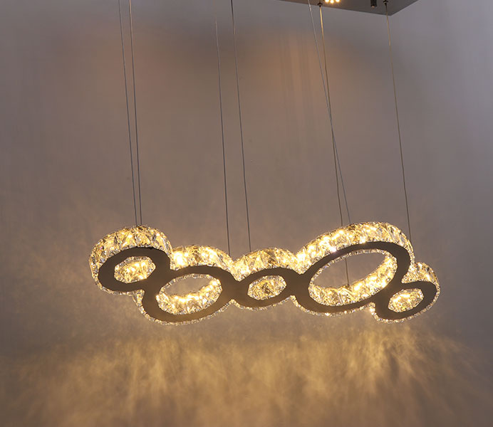 Modern Round Hanging Light with Crystal 