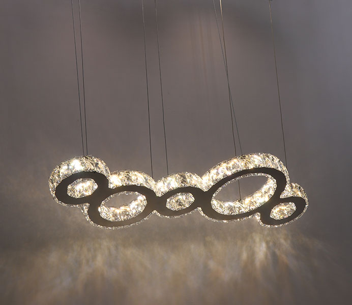 Modern Round Hanging Light with Crystal 