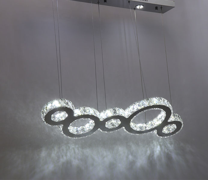 Modern Round Hanging Light with Crystal 