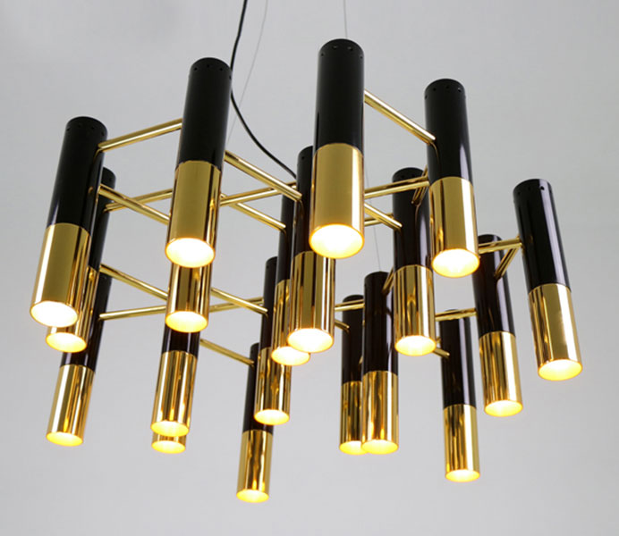Modern Gold and Black Color Pendant Lamp Hanging Chandelier Lights for living room