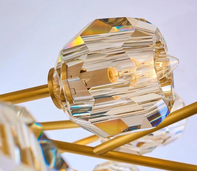 Luxury Gold Chandelier Hanging Light with K9 Crystal 