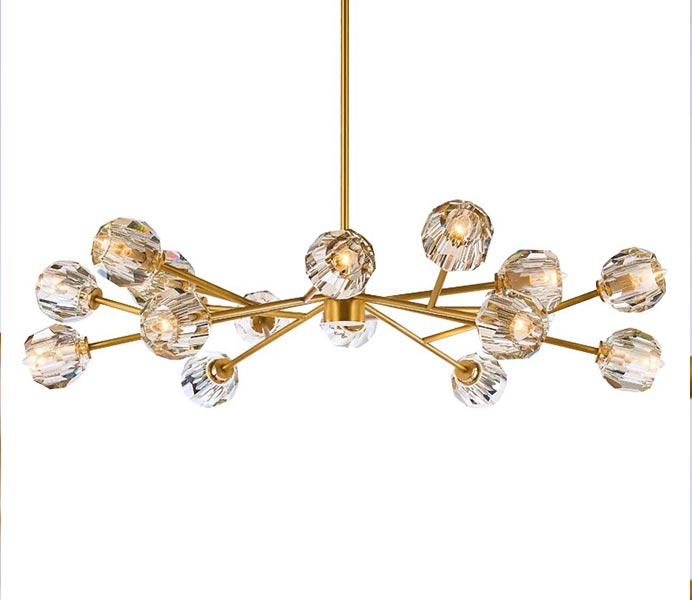 Luxury Gold Chandelier Hanging Light with K9 Crystal 