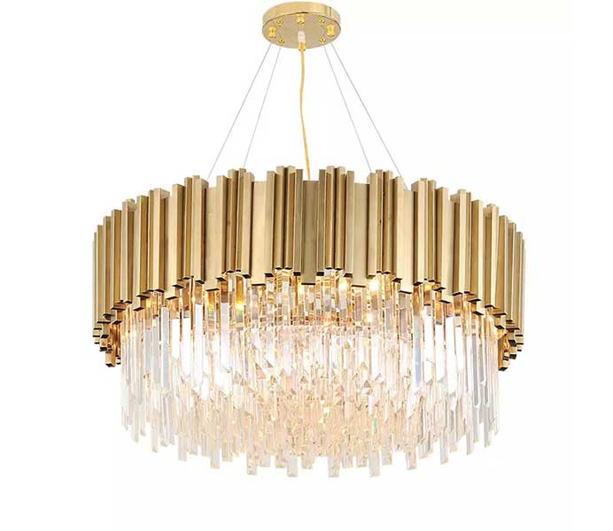 Gold Color Luxury Chandelier Hanging Light with Glass 