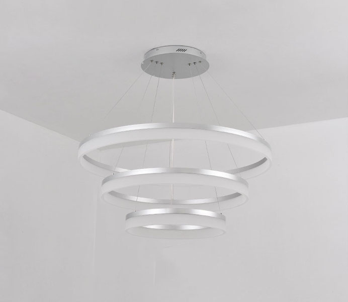 Modern Hanging 3 Rings Round Acrylic led Light Fixture for Kitchen 