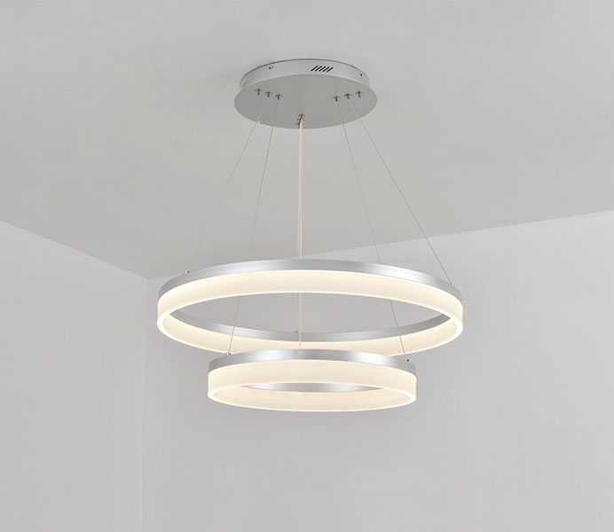 Modern Hanging 3 Rings Round Acrylic led Light Fixture for Kitchen 