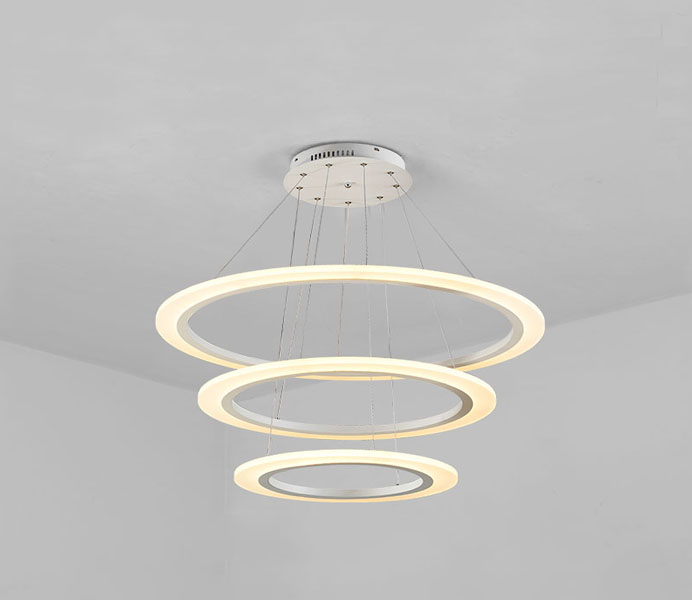 Modern 2 Rings White LED Pendant Lights for Dining Room