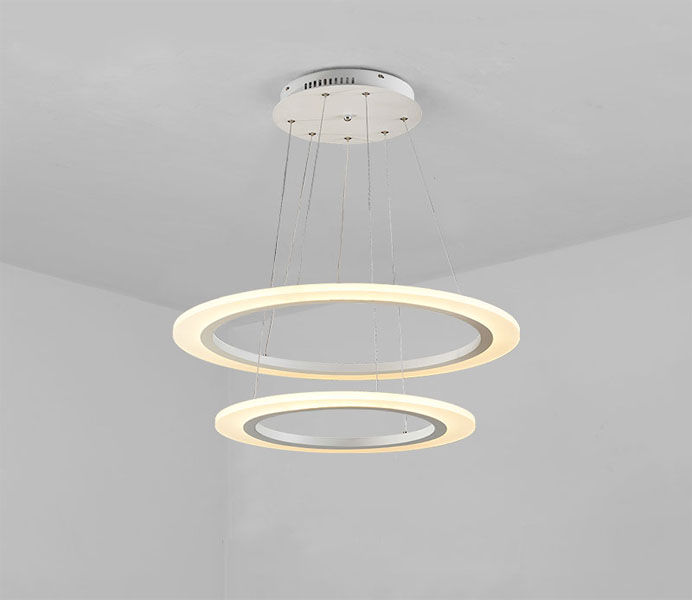 Modern 2 Rings White LED Pendant Lights for Dining Room