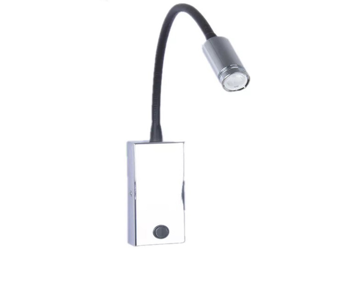 Custom Made Matte Chrome Led Reading Lamp with Flexible Arm