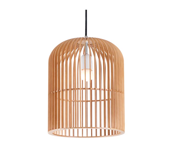 Lightingbird Birdcage Wood Pendant Light for Dinning Room 