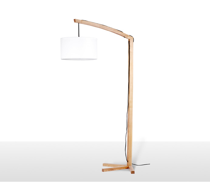 Duck Wooden Floor Lamp With White Lampshade, Wooden Floor Lamp