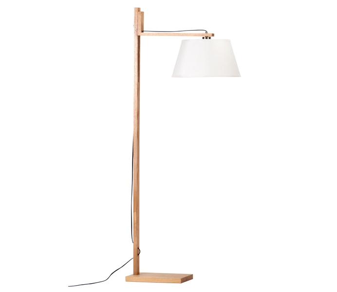 Minimalism Wooden Floor Lamp with White Lampshade 