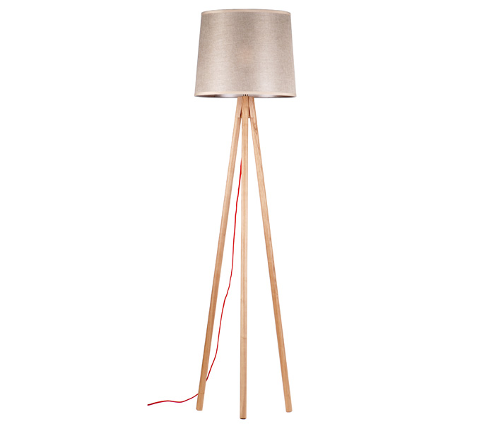 Classic Tripod Floor Lamp with Ash Wood