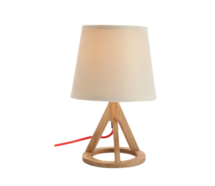 Small Desk Lamp with Ash Wooden 