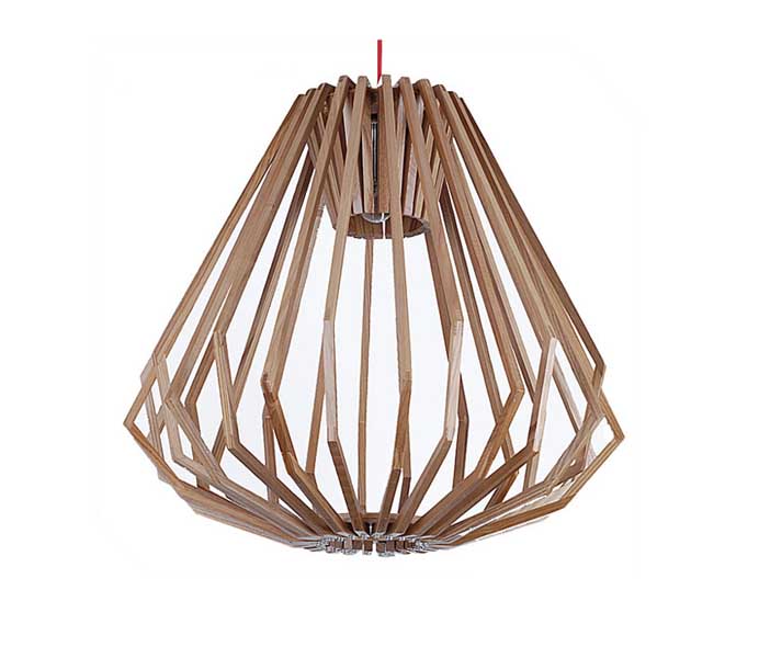 Lightingbird High Quality Diamond Pendant Light with Ash Wood 