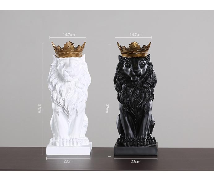 Resin Lion with Gold Crown
