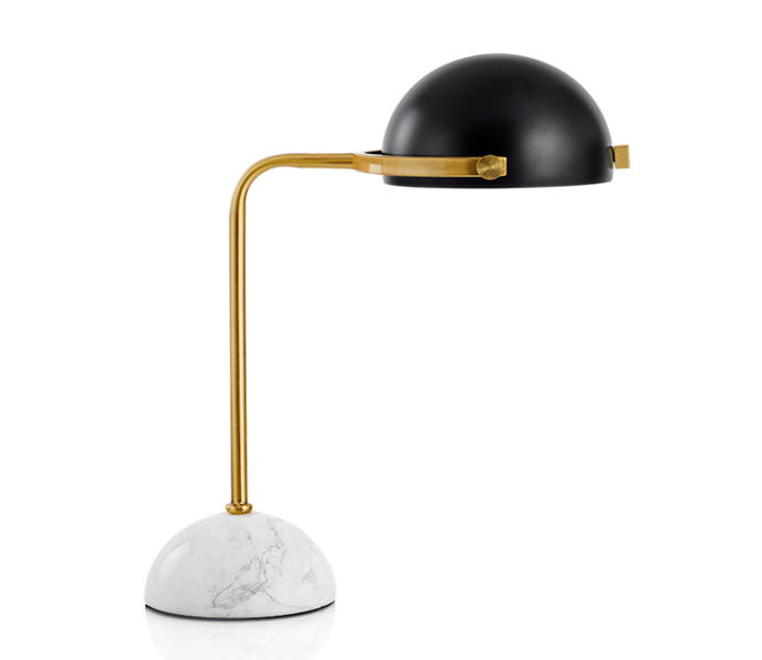 European Style Marble Base Table Lamp, Black Metal Table Lamp Base