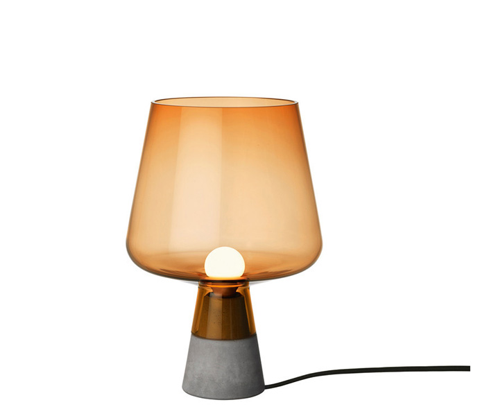 Modern Natural Concrete Table Lamp with Glass Lampshade