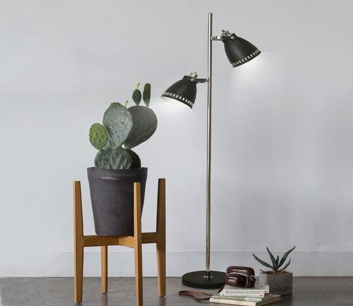 Contemporary Iron Floor Lamp Manufacture with 2 E27 Lights