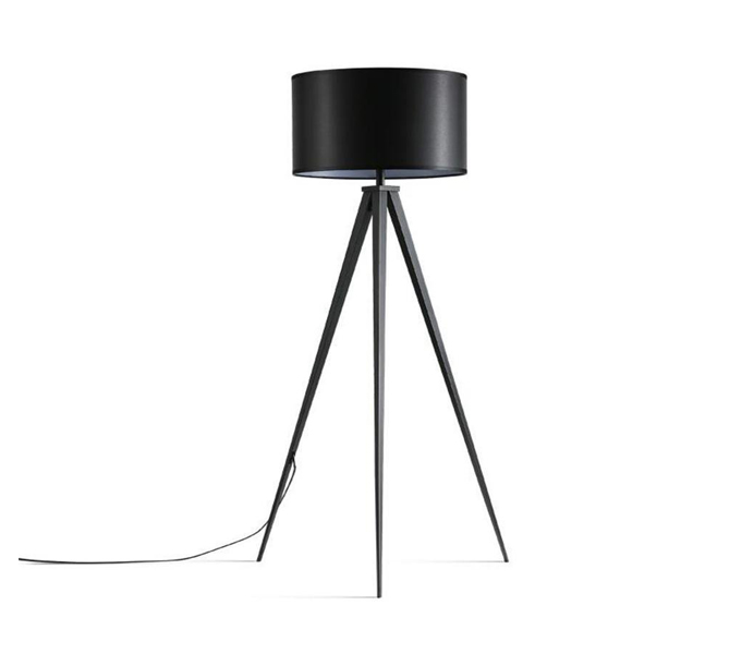 Contemporary Simplicity Black Tripod Floor Lamp Standing Reading Lamp Light with PVC Lampshade 