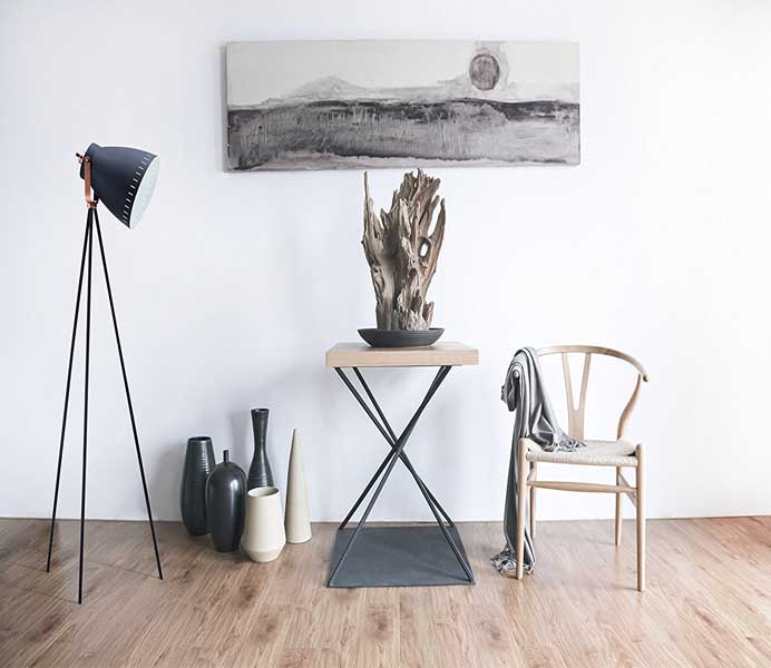 High Quality Minimalist Gray Tripod Floor Lamps with Metal Shade