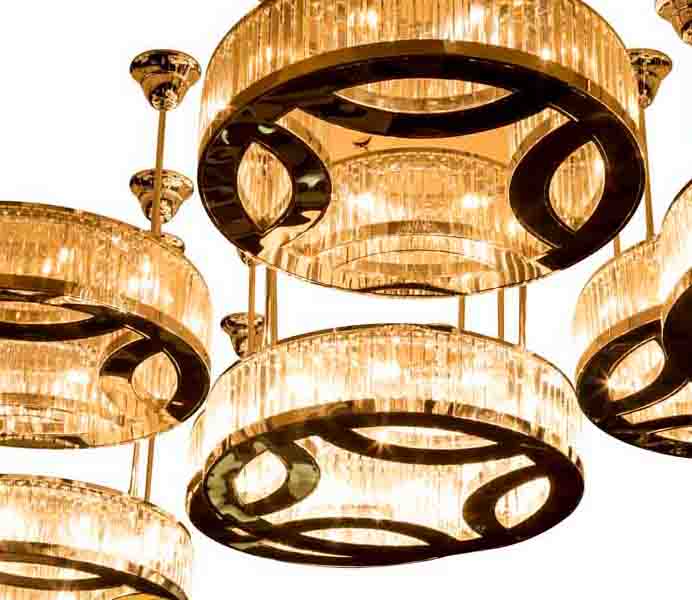 High Quality Round Stainless Steel Chandelier with Crystal Design 