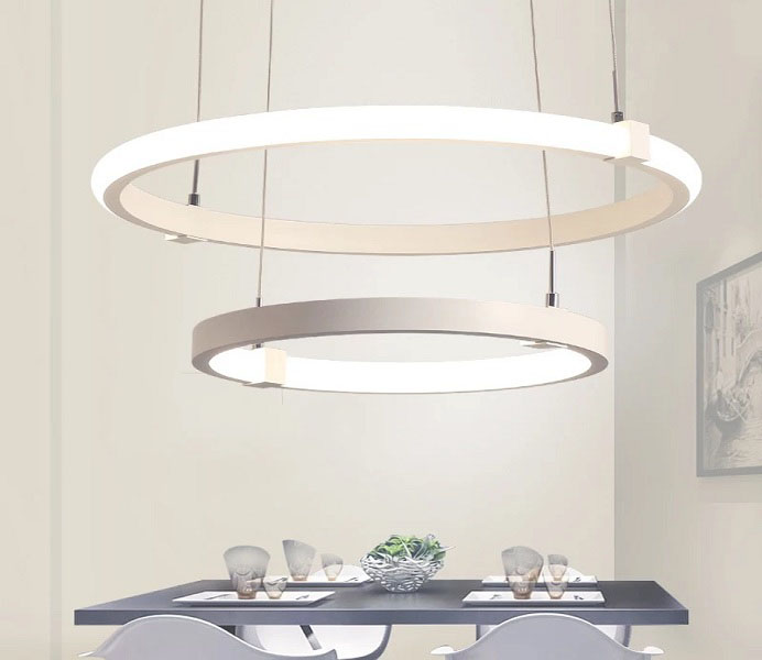Hot Sale White Three LED Rings Hanging Light Fixture with 110W 