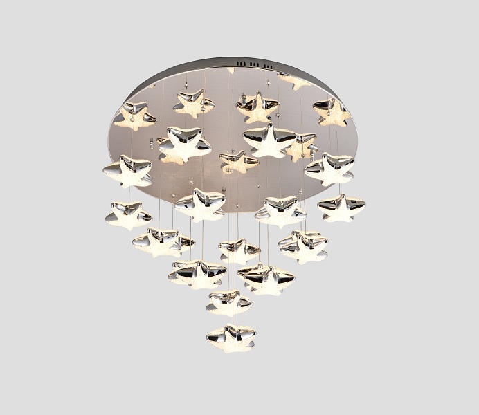 Silver Color LED Stars Ceiling Lamp with 19 Lights