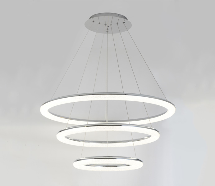 Hot Sale Round LED Three Rings with Mini Crystal Acrylic Shade