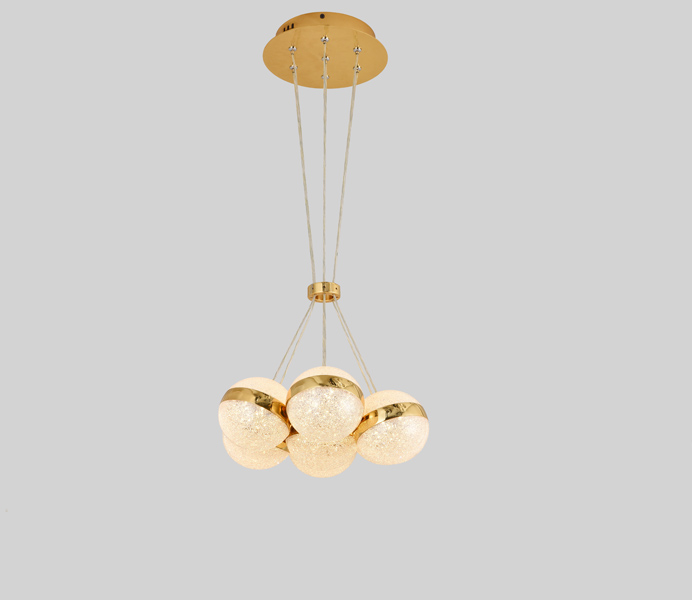 Hot Sale Round Dia 120 Acrylic Ball Pendant Lights With Gold Color
