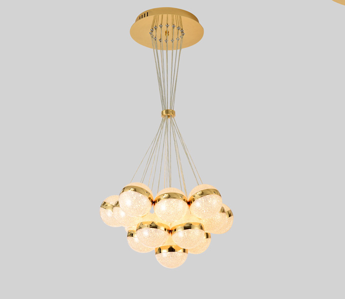 Hot Sale Round Dia 120 Acrylic Ball Pendant Lights with Gold Color 