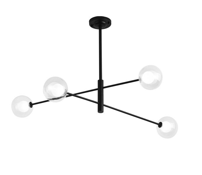 Black Modern Iron Pendant Light with G4 