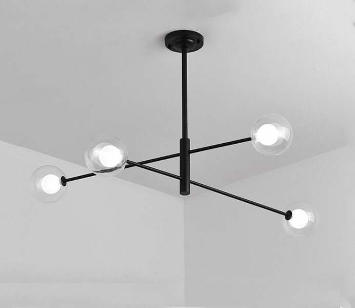 Black Modern Iron Pendant Light with G4 