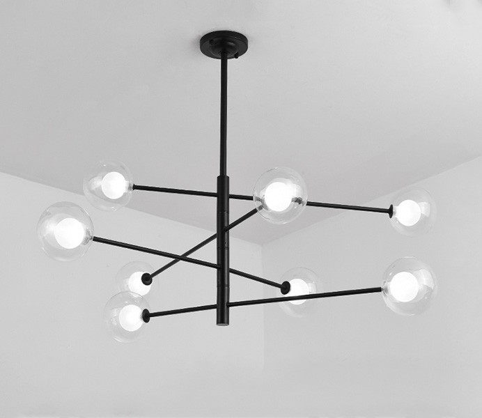 Black Modern Iron Pendant Light with G4 