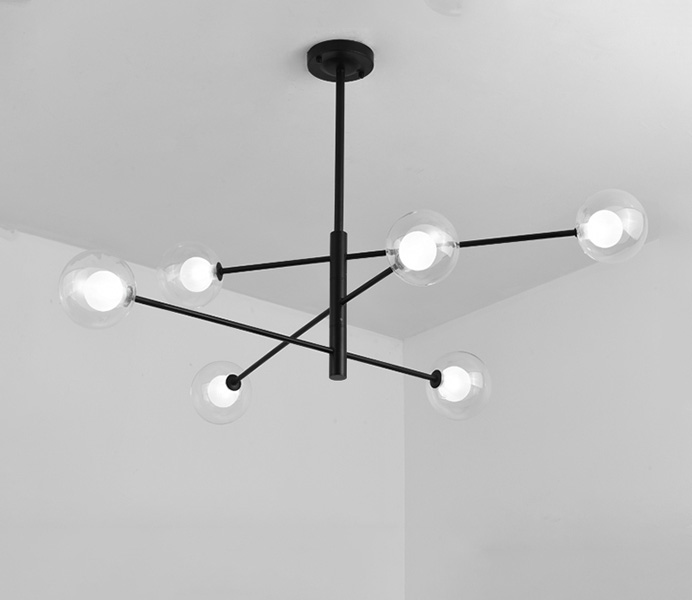 Black Modern Iron Pendant Light with G4 