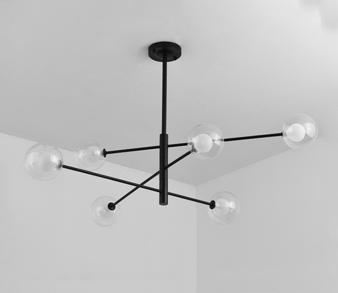 Black Modern Iron Pendant Light with G4 