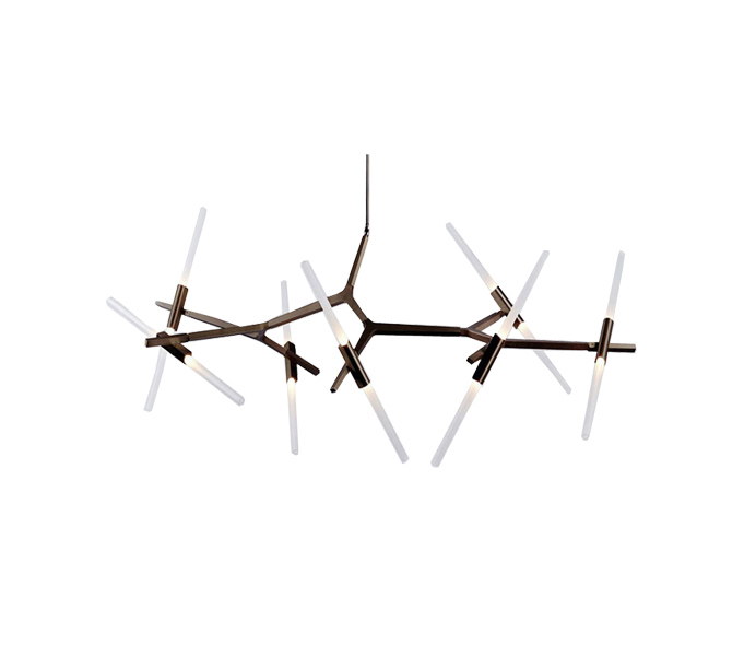 Black Iron Tree Branch Pendant Light with 6 Heads G9 Light