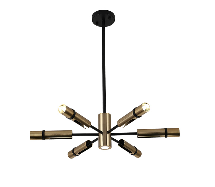 Modern Bronze 6 Lights Iron Chandelier 