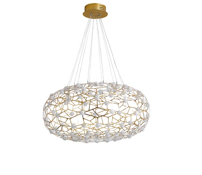 Hot Sale Modern Gold  LED Steel Pendant Light with Acrylic Shade 
