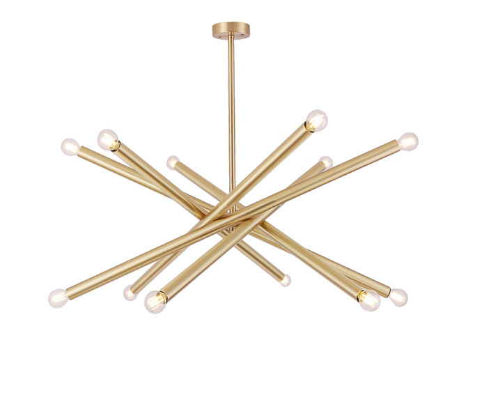 Brass 12 Lights Pendant Lights with E27 