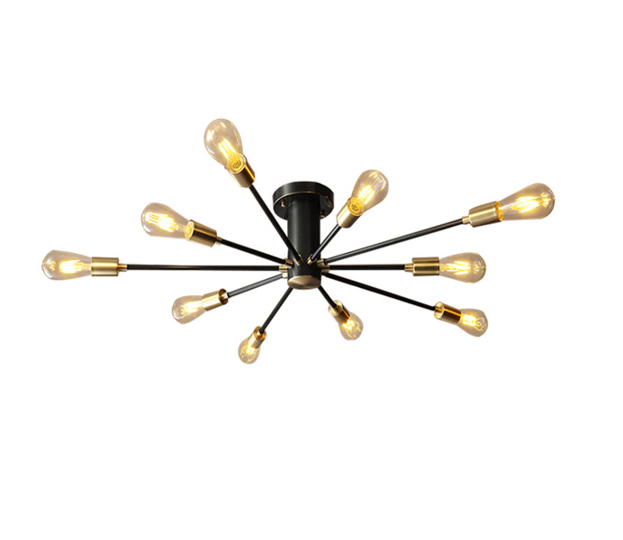 8 Lights Black Brass Pendant Lights with E27